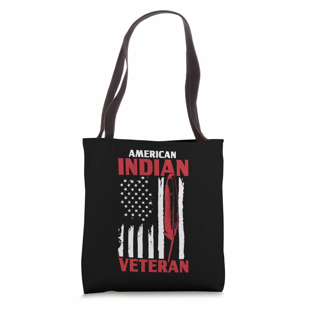 Native American Indian Veteran Usa Flag Army Suort Tote Bag :v